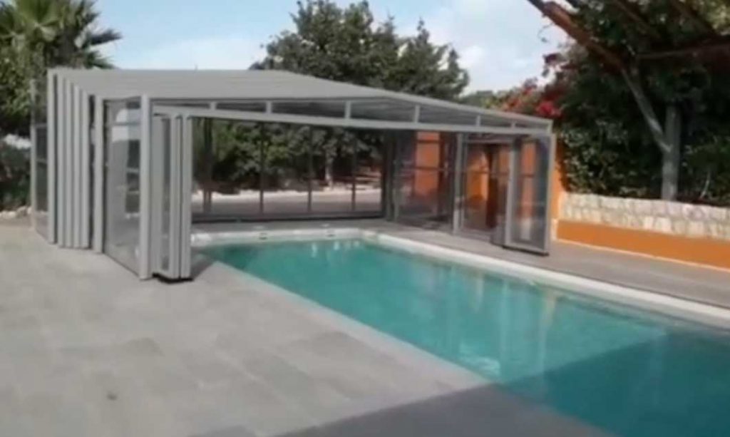 cubierta para piscina telescópica motorizada